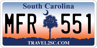 SC license plate MFR551