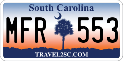 SC license plate MFR553