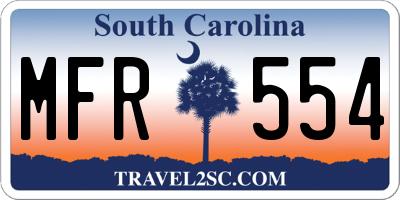 SC license plate MFR554