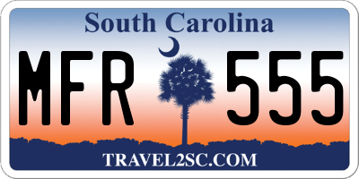 SC license plate MFR555