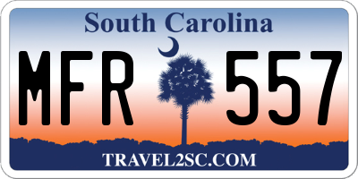SC license plate MFR557