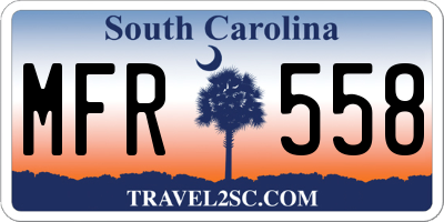 SC license plate MFR558