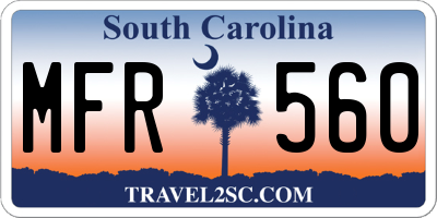SC license plate MFR560