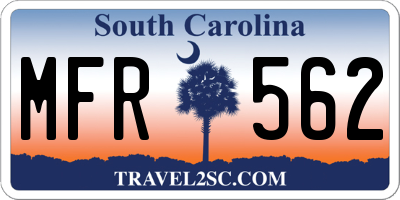 SC license plate MFR562