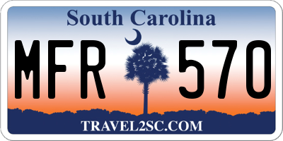 SC license plate MFR570