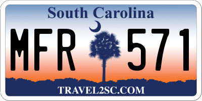 SC license plate MFR571
