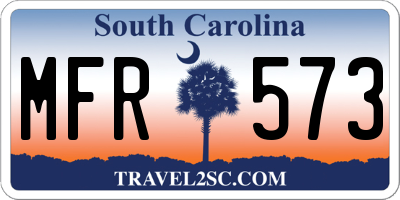 SC license plate MFR573