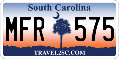 SC license plate MFR575