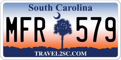 SC license plate MFR579