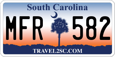 SC license plate MFR582
