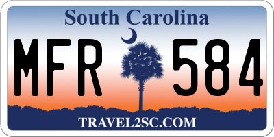 SC license plate MFR584