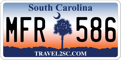 SC license plate MFR586