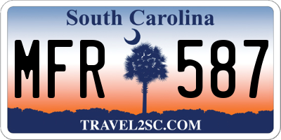 SC license plate MFR587