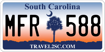 SC license plate MFR588