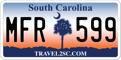 SC license plate MFR599