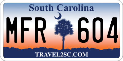 SC license plate MFR604