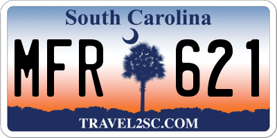SC license plate MFR621