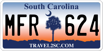 SC license plate MFR624