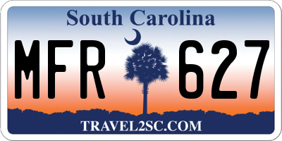 SC license plate MFR627