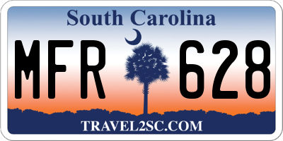 SC license plate MFR628