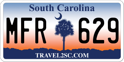 SC license plate MFR629