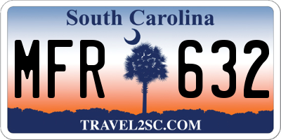 SC license plate MFR632