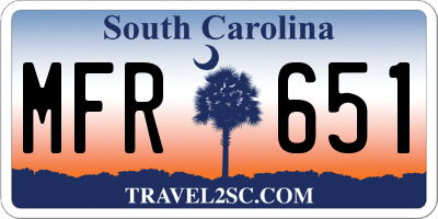 SC license plate MFR651