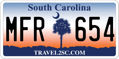 SC license plate MFR654