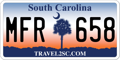 SC license plate MFR658