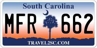 SC license plate MFR662