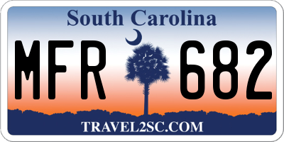SC license plate MFR682