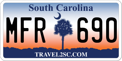 SC license plate MFR690