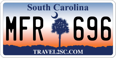 SC license plate MFR696