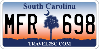 SC license plate MFR698