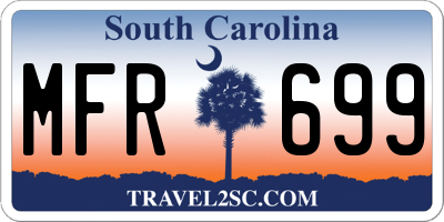 SC license plate MFR699
