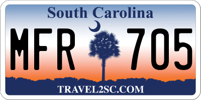 SC license plate MFR705