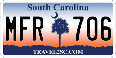SC license plate MFR706
