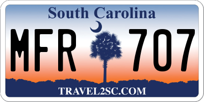 SC license plate MFR707