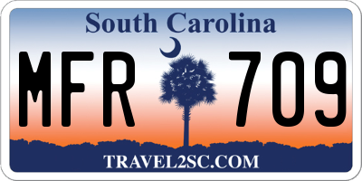 SC license plate MFR709