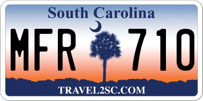 SC license plate MFR710