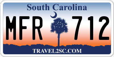SC license plate MFR712