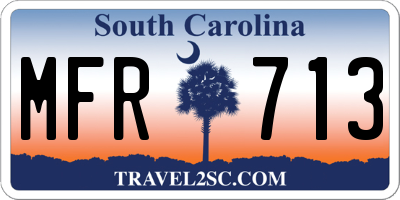SC license plate MFR713