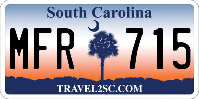 SC license plate MFR715