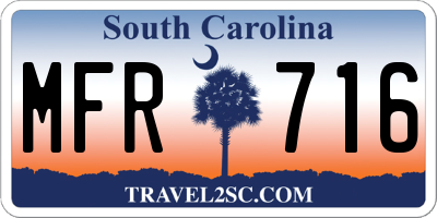 SC license plate MFR716