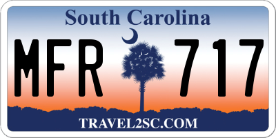 SC license plate MFR717
