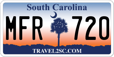 SC license plate MFR720