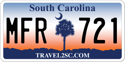 SC license plate MFR721