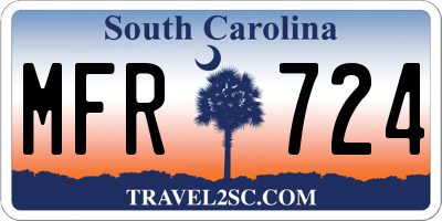 SC license plate MFR724