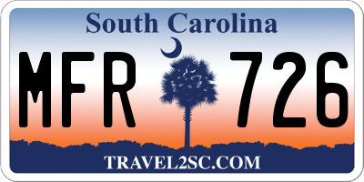 SC license plate MFR726