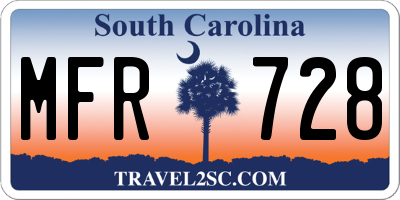 SC license plate MFR728